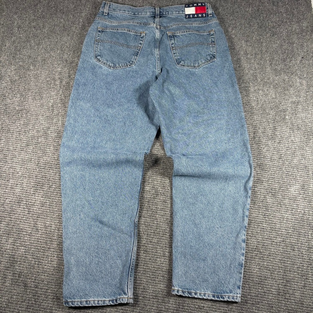 Vtg Tommy Jeans Denim Pants Mens 36x30 Blue Excellent Relaxed Straight Leg